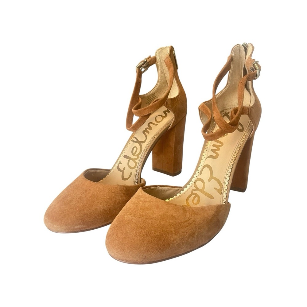 Sam Edelman Women's Simmons Heels, Size 9.5, Camel Suede
